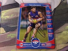 2014 Select Tom Liberatore HAND Signed AFL Trading Card #124 Western Bulldogs C1
