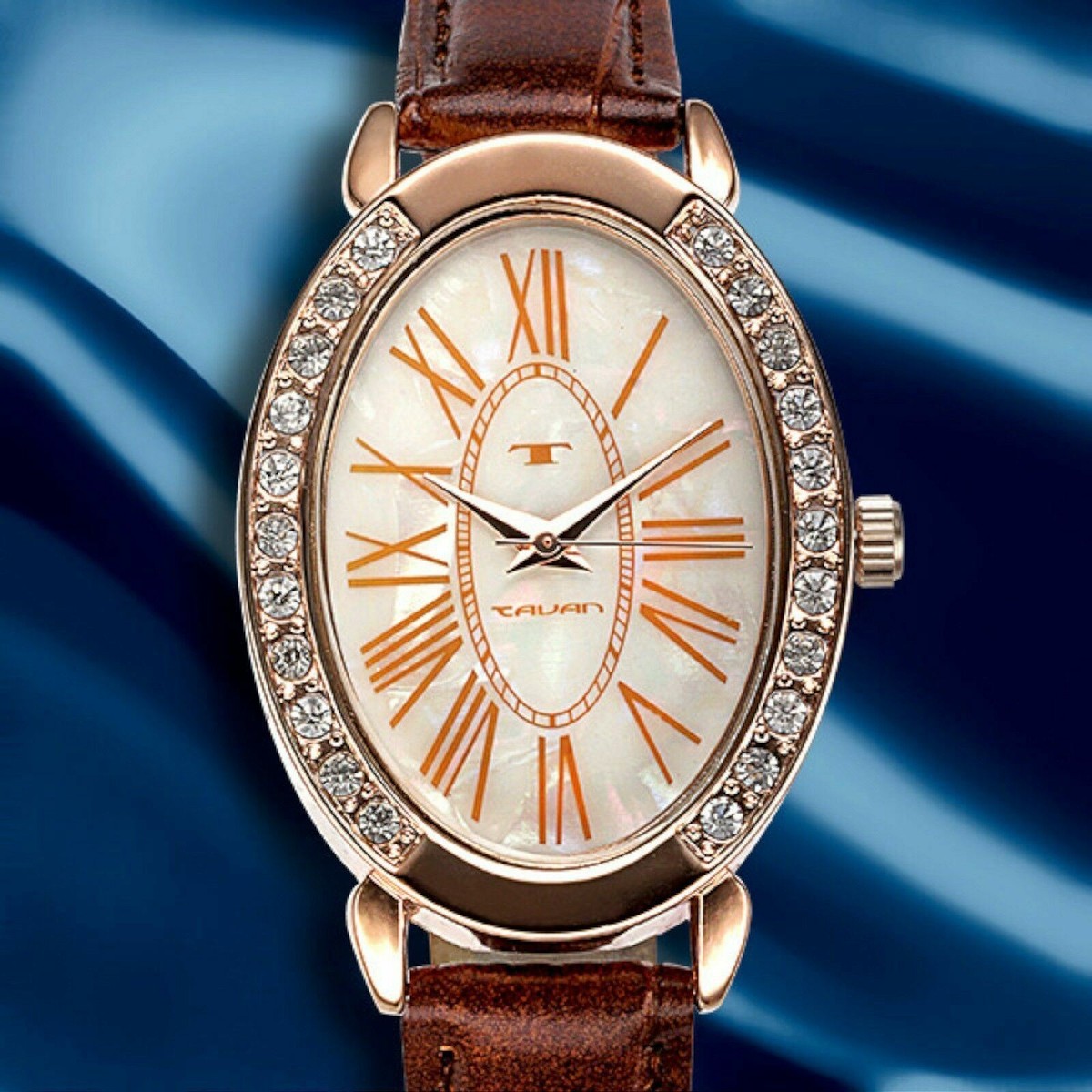 NEW Tavan Jeanne 1623L-BRN Womens Brown Watch Mother Of  display picture 2