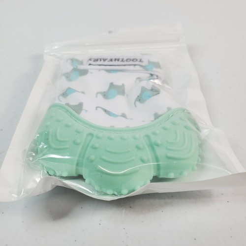 2 Silicone Baby Teething Mitten Teething Glove Candy Wrapper Sound Teether Green - Picture 4 of 5