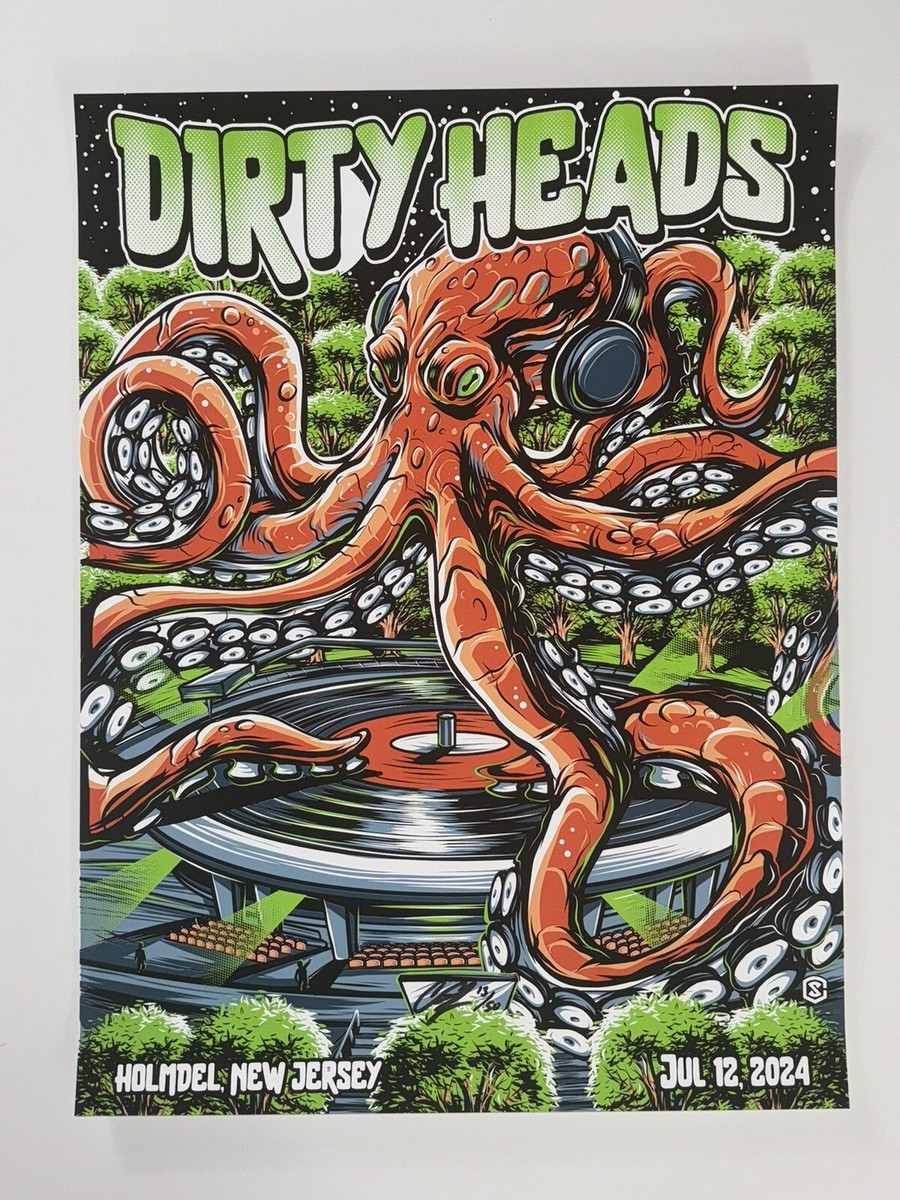 Dirty Heads Poster Holmdel NJ 2024 Official Silkscreen Low Run S/N