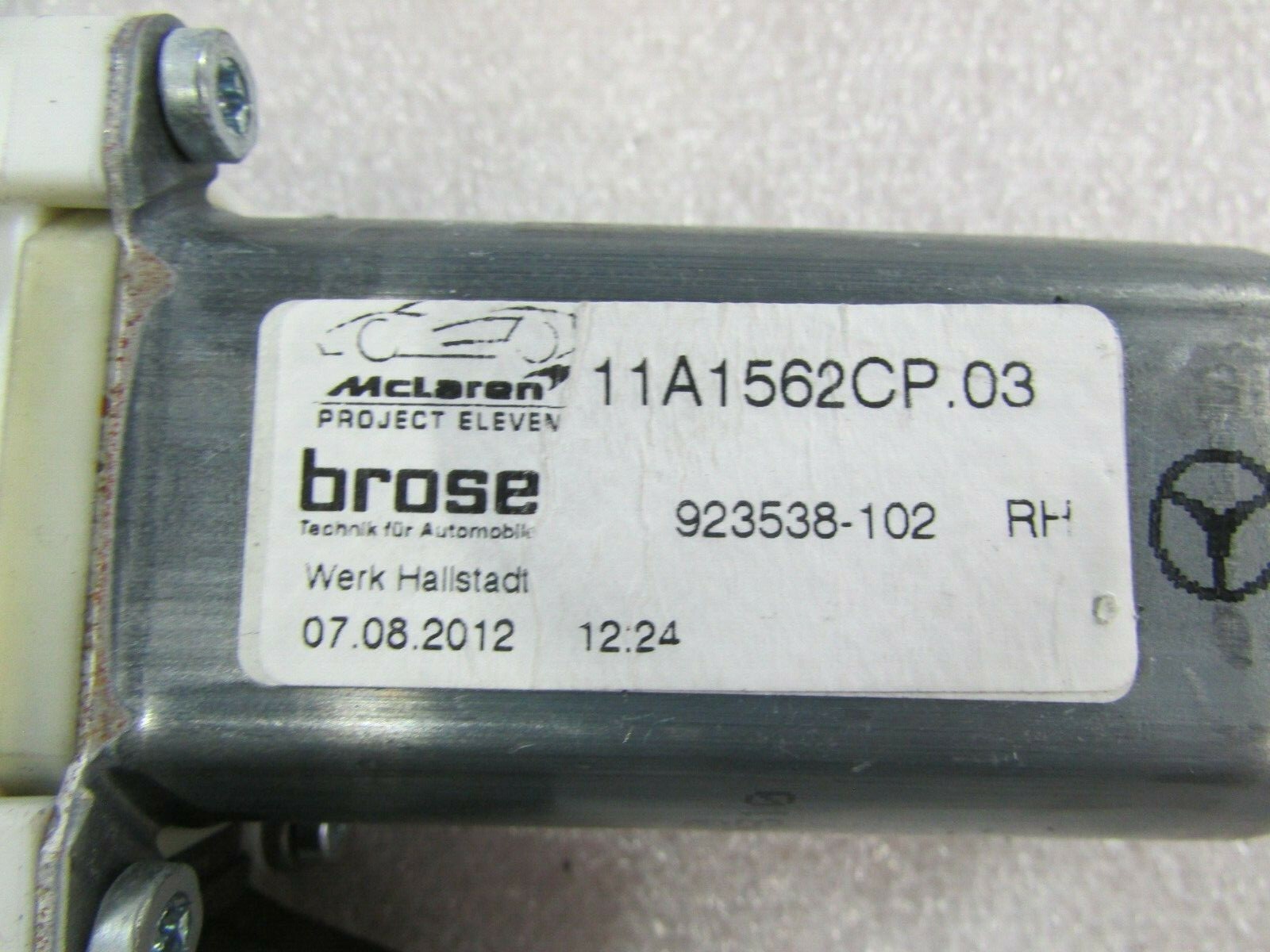 Mclaren12C, RH, Right Power Window Motor, Used P/N 11A1562CP