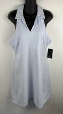 Andrew Marc Sport Womens L Light Blue Sleeveless Knit T Back Tennis Dress  NWT