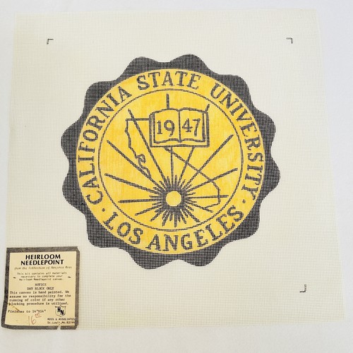 Cal State CSU Marjorie Ross Heirloom Needlepoint Handpainted Canvas 12ct Vintage - Picture 2 of 3