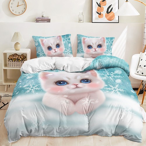Cute Bunny Bedding Set 2/3 PCS Quilt Duvet Cover Dorm Gifts Single Double King - Picture 6 of 14