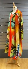 Bella Blue Gorgeous Black & Multicolour Soft Button Front Coat -size Large/xla