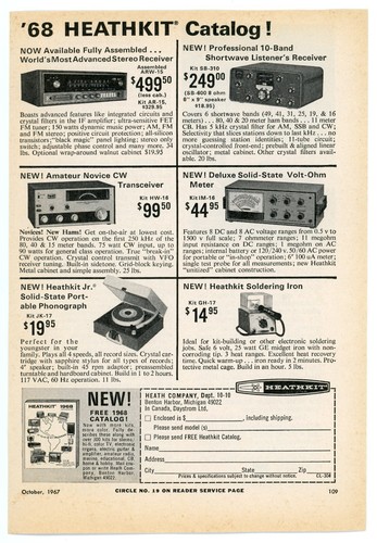 Popular Electronics Magazine Ad HEATHKIT Guitar Amps & Speaker Systems (10/67) - Imagen 2 de 2
