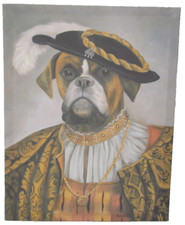 CAROL LEW BOXER DOG Noble Dog Canvas Print Giclee Stretched Wall Art Dated 2020