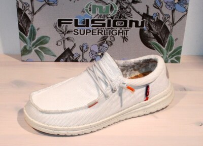 FUSION SUPERLIGHT Slipper Canvas Stoff Halbschuhe - JACK Trinity White - Neu !