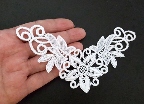 3-10 pcs White Lace Patch Neckline Appliques Crafts Supply Sew on A318 - Picture 4 of 6