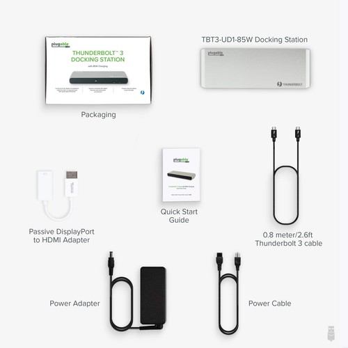 Plugable Thunderbolt 3 Dock Compatible with MacBook Pro and Thunderbolt 3 PCs - Picture 3 of 8