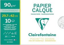 Clairefontaine 97883C - teczka papier przezroczysty, z 10 arkuszami DIN A3 29,7x42cm, 