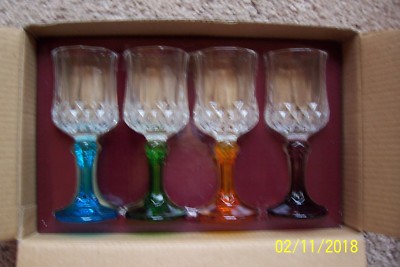Set of 4 Victorian Trading Co. Colored Glasses | eBay