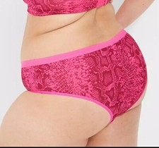 Lane Bryant Python Pink Seamed Ruched Back Cheeky Panty Plus Size 26/28, 4X