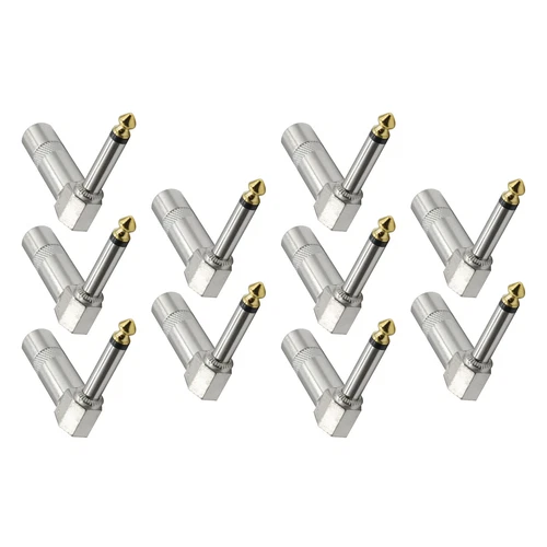 10PCS 1/4 TS Right Angle Mono Phone Plug ideal for professionals and enthusiasts