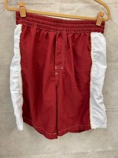 Islander Men's Swim Trunks Red/White Board Shorts Mesh Lined Size M