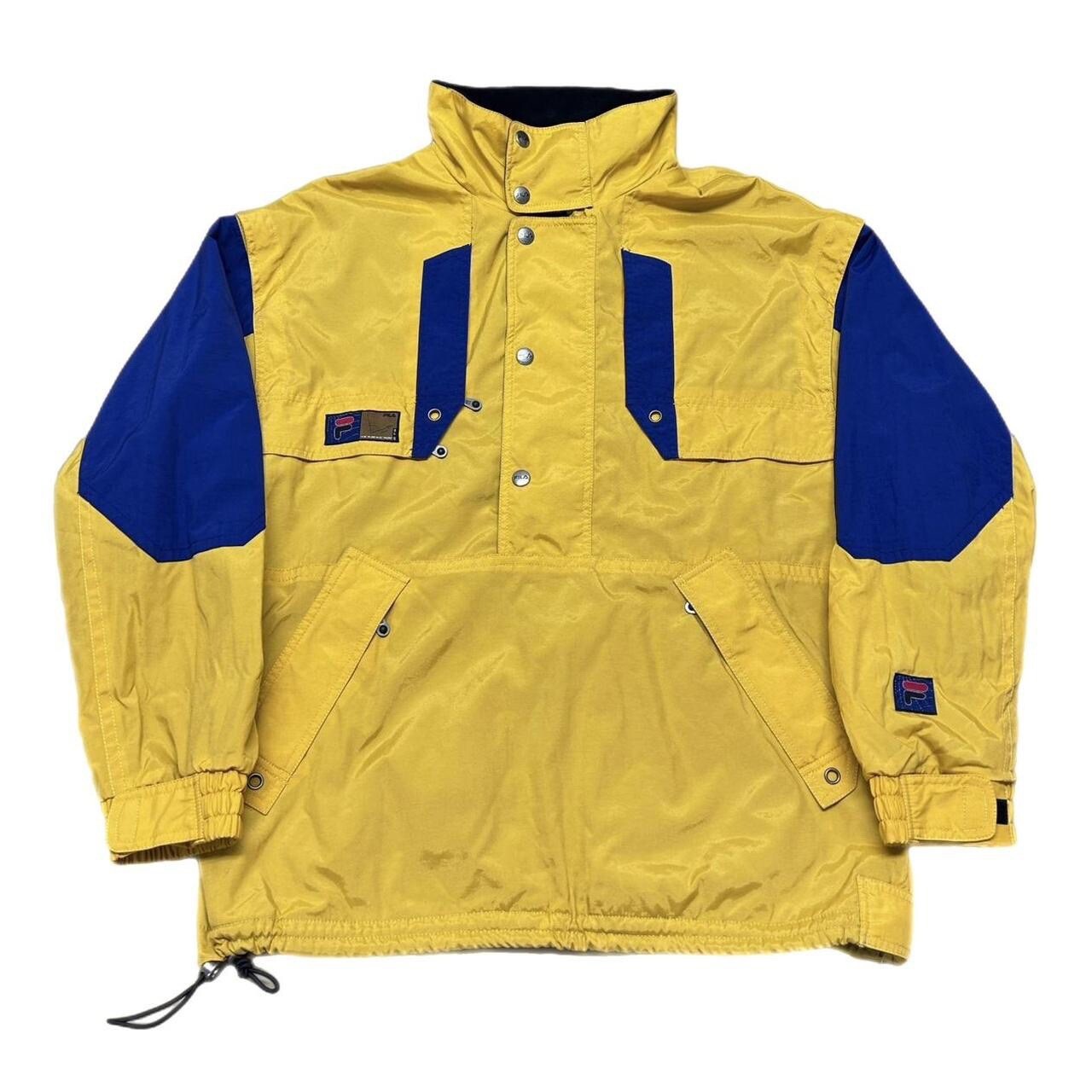 Vintage 90s FILA Alpine Teal Ski Jacket Retro Yellow Zip Mens Medium image 3