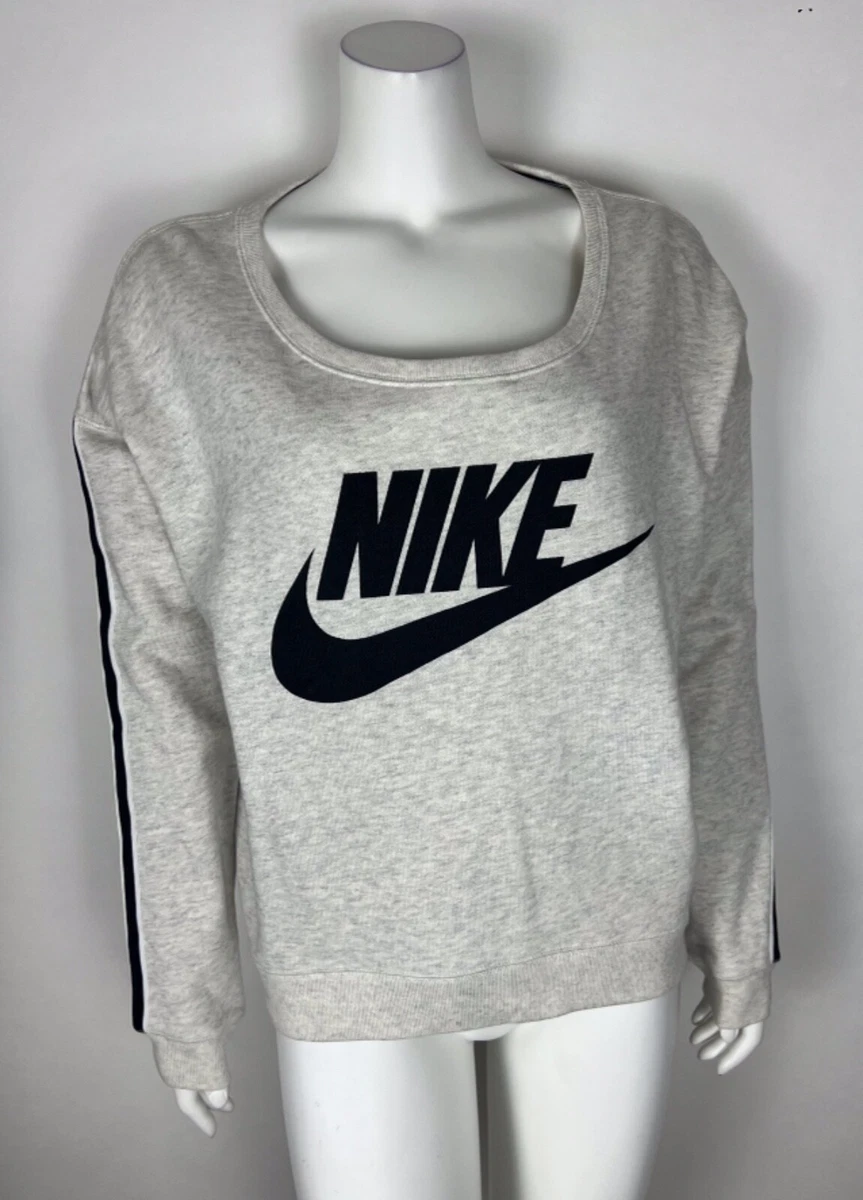 Nike Women's Sweatshirt NWT Light Gray Heathered Scoop Neck S 100