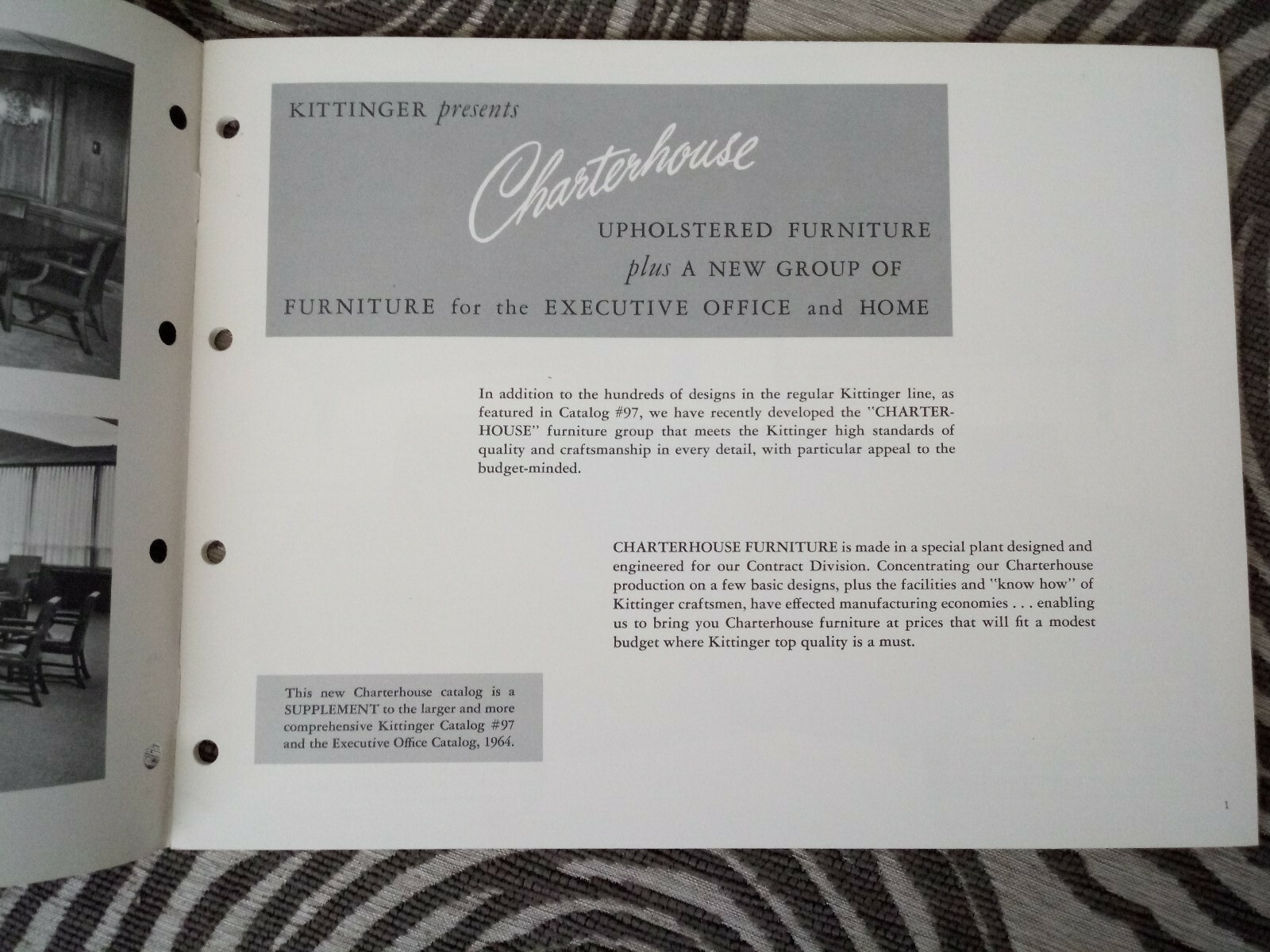 Kittinger Furniture Catalog No. 97 SUPPLEMENT Charterhouse 1966 eBay
