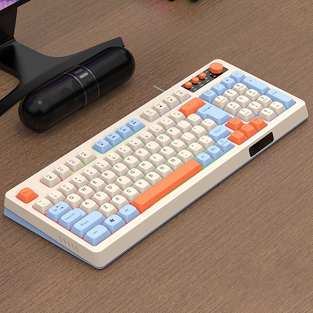 Compact Illuminated Mechanical Keyboard for Gaming Laptop and Business Use