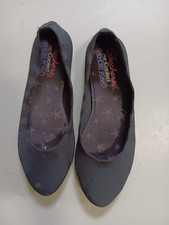 Skechers Women's Cleo Bewitch Slip On Stretch Fit Ballet Flat Shoes Black Size 8