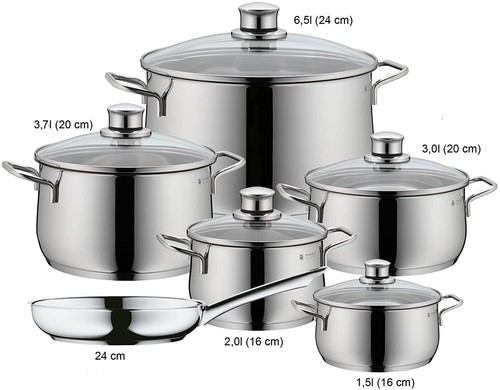 WMF Diadem Plus Topfset Induktion 6-teilig Kochtopf Set mit Pfanne und Deckeln - Bild 3 von 10