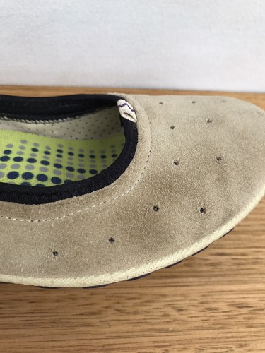 ☘️ Womens Ecco Biom Suede Leather Ballet Flats Slip On Shoes Beige Size 38 7 - Foto 3 di 10