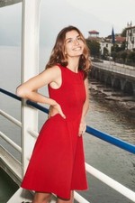 NEW ANTHROPOLOGIE RED DEBUTANTE DRESS BY MAEVE SZ L LARGE