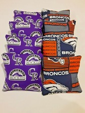8 Cornhole Bag Set Corn Hole Colorado Rockies and Denver Broncos