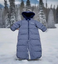 COLUMBIA TUCKABOO PUFFY BUNTING GRAY HEATHER BABY 6-12 Months Warm Sherpa Fleece