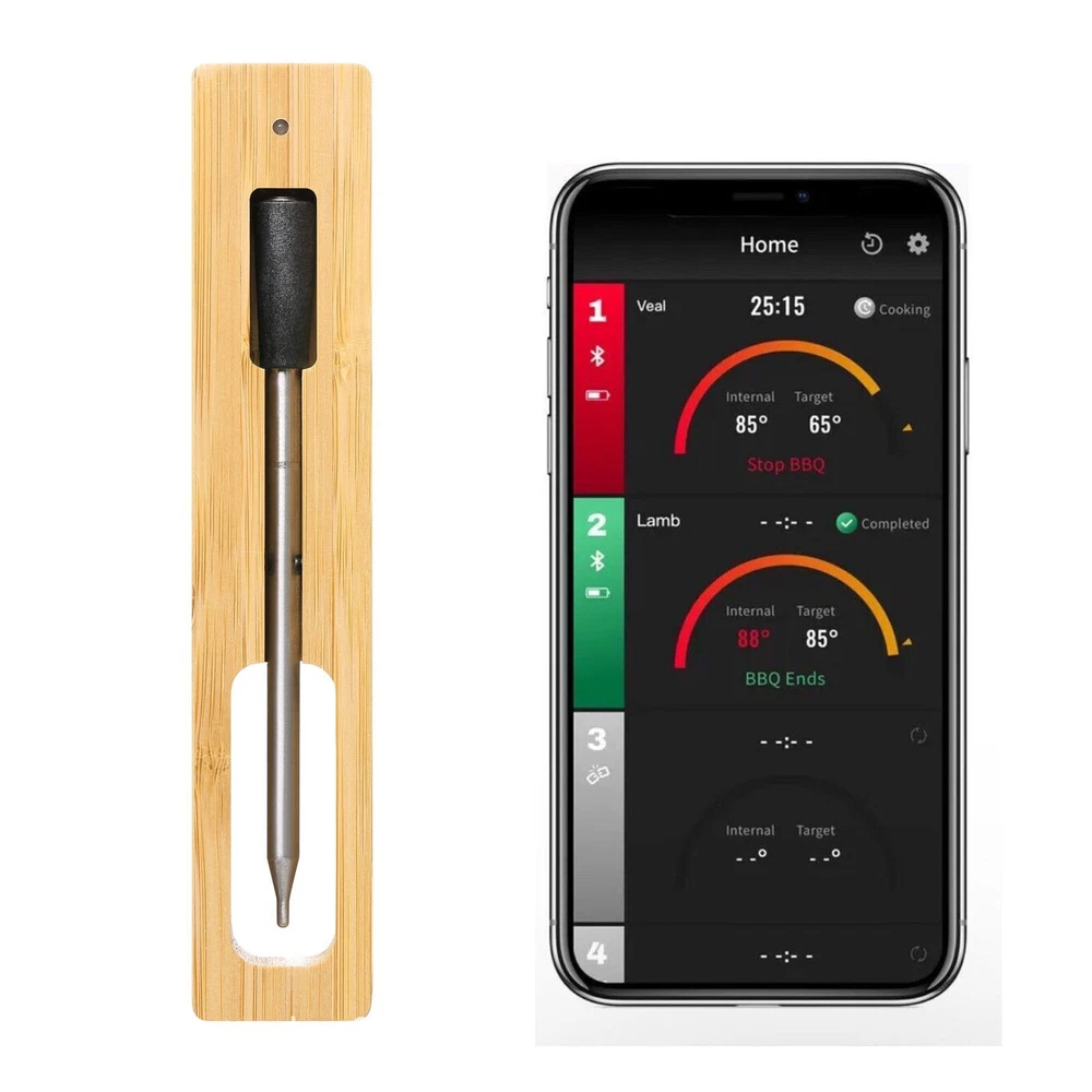 Smart Bluetooth Meat Thermometer with 165ft Wireless Range – Fast Shipping