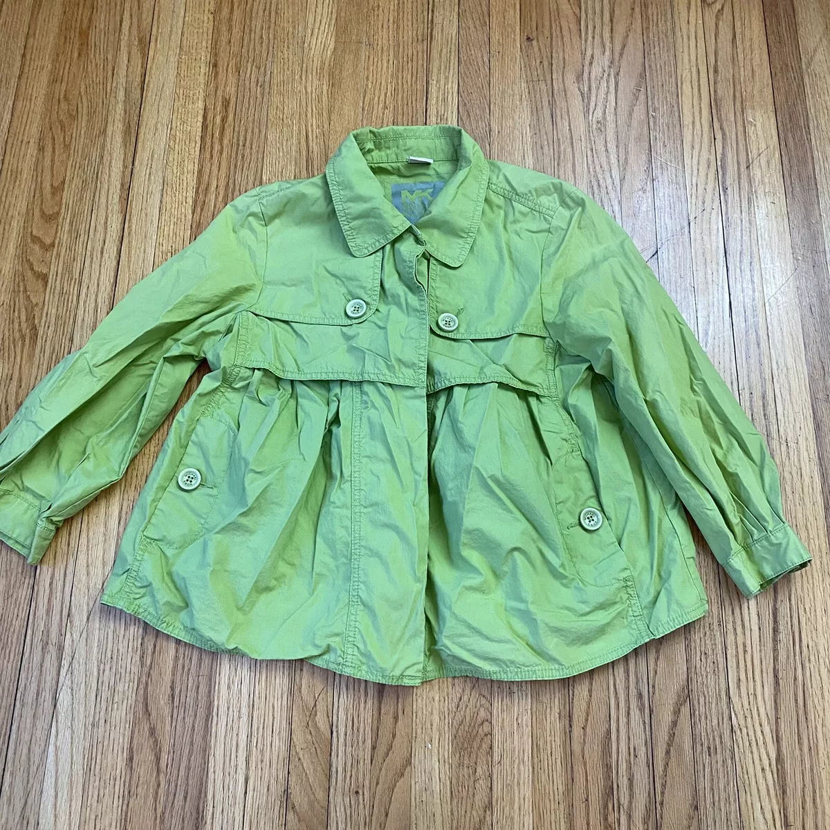 Michael Kors Petite Medium Light Spring Short Jacket Lime Green 100 Cotton