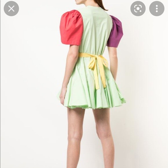 Rhode Resort Vivienne Ella Ruffle Mini Dress Cotton Voile Swing Solid XS 251143