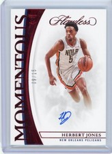 2021-22 Herbert Jones Flawless Momentous Rookie Autograph Ruby # 09/15