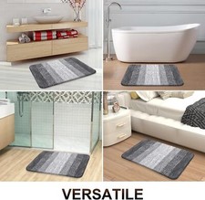 Bathroom Floor Mat 30x20, Super Soft Absorbent Microfiber Bath Mat, Gray