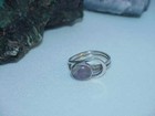 Sterling Amethyst Cabochon Oval Band Ring Brutalist Modernist Space age Vnt Sz 8 — photo 4