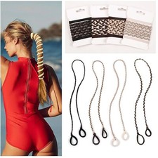 Sport Hair Ties for Women 4 Pony Tails Elastic Hair Ties for Gym Braided Hair...