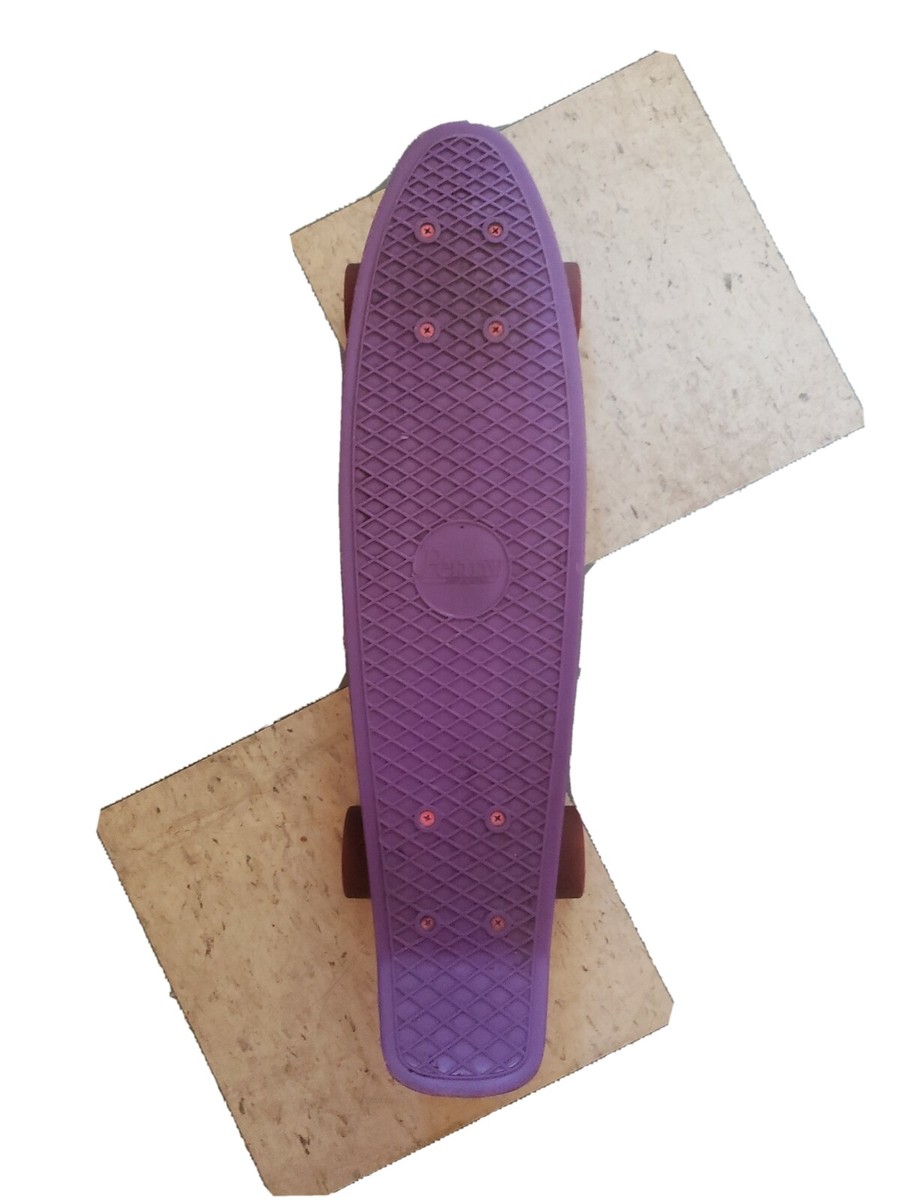 Authentic Penny Board 22” Vinyl Skateboard Purple Deck Pink Wheels