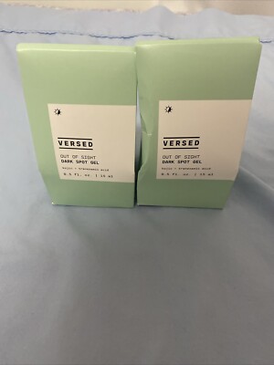 Versed Out Of Sight Dark Spot Facial Gel Lot of 2 x 0.5oz Imperfect Boxes
