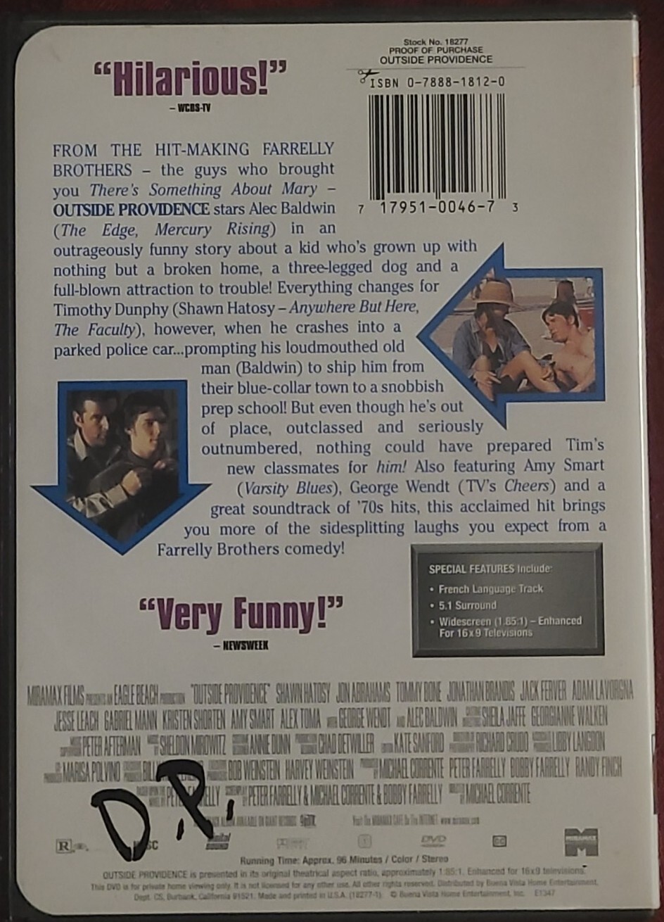 Outside Providence DVD (2000) USED Good Condition Alec Baldwin Amy