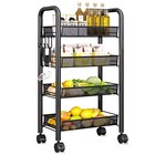 Küchenwagen Rollwagen Servierwagen 4 Ebenen mit Rollen Küchentrolley Bastelwagen