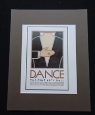 David Lance Goines Matted Art Print Dance Event Cine Arts Ball Man Tuxedo Poster