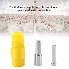 10Ppcs Automatic Chicken Drinking Dispenser Water Feeding Device Stainless Steel