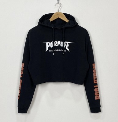 Justin Bieber Purpose The World Tour Konzert Hoodie Damen Größe M Schwarz Pul...