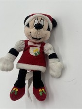 The Disney Store Minnie Mouse as Mrs. Claus Bean Bag Plush 7"