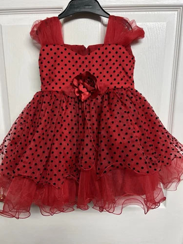 Abito da festa rosso bambina Chaton Dior età 1