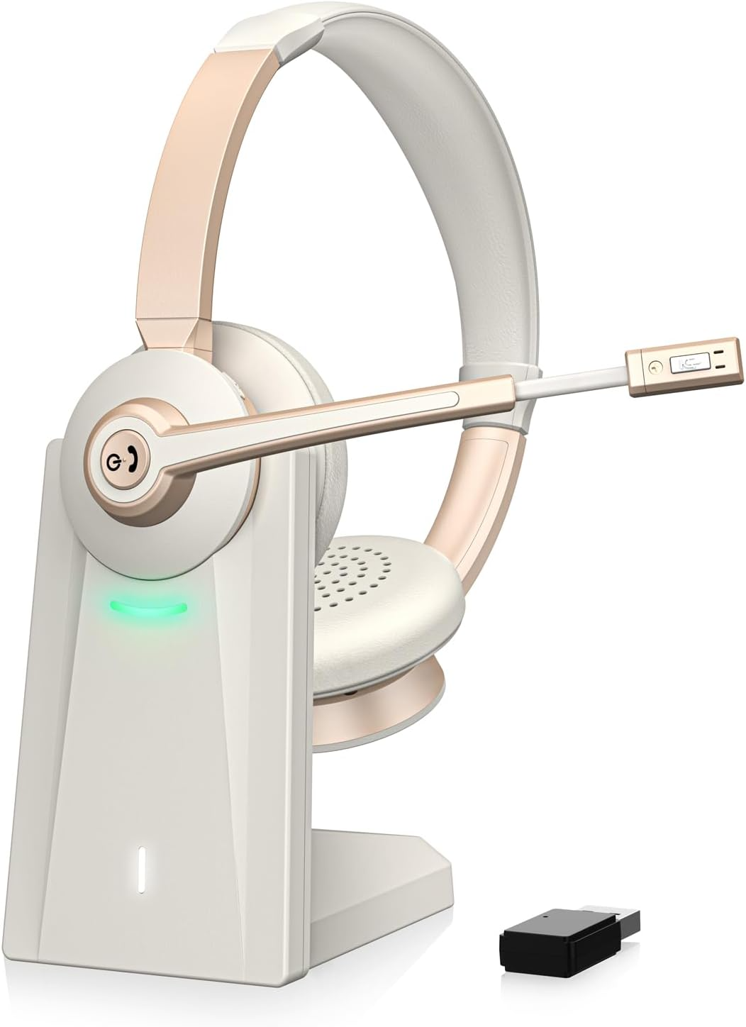 50% OFF Wireless Headphones with Mic AI Noise Canceling USB Dongle