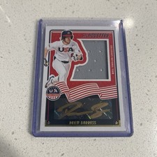 2025 Panini Stars and Stripes Black Gold Ink 07/50 Drew Burress #USA-DB Auto