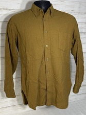 Vtg. Pendleton 100 Wool Flannel Shirt Solid Brown Size Medium to SLIM Large Men