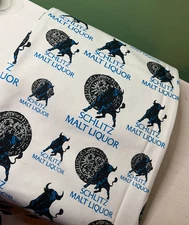 Schlitz Malt Liquor Fabric 5.5 Y x 44″ Vintage  Retro Bull Logo Bar Decor