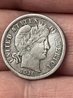 1916 Barber .90 Silver Dime XF / AU Sharp Coin